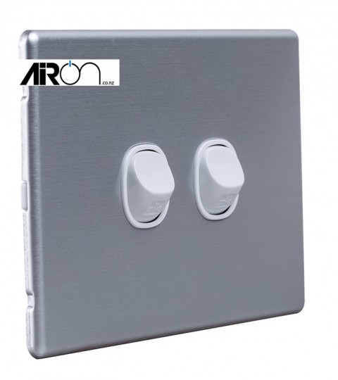 Slimline Two Gang Switch - Aluminium Cover